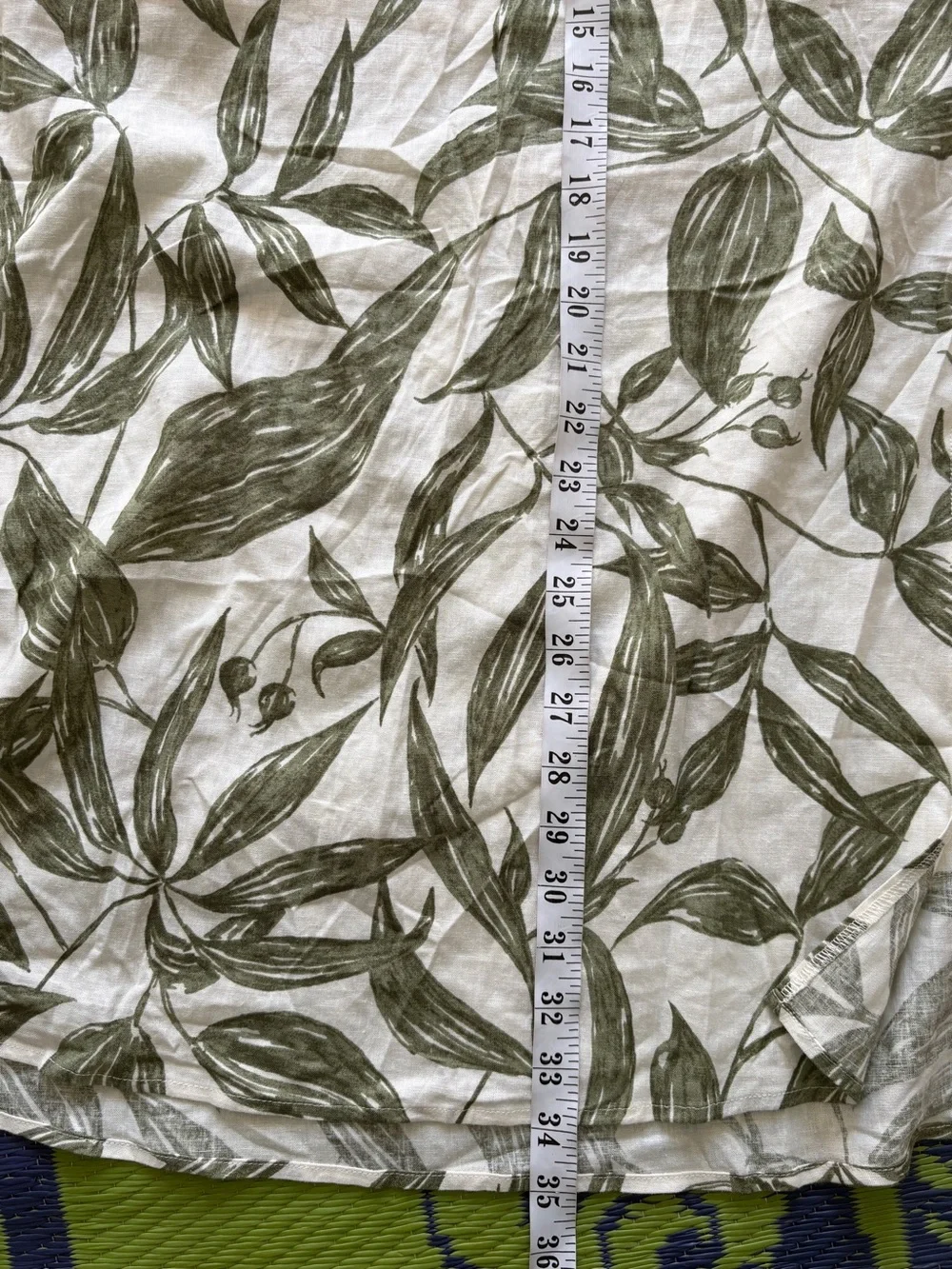 Reitmans Linen-Blend Midi Skirt Set Green Leaf Pattern High Side Slit Size XXL - Picture 13 of 16